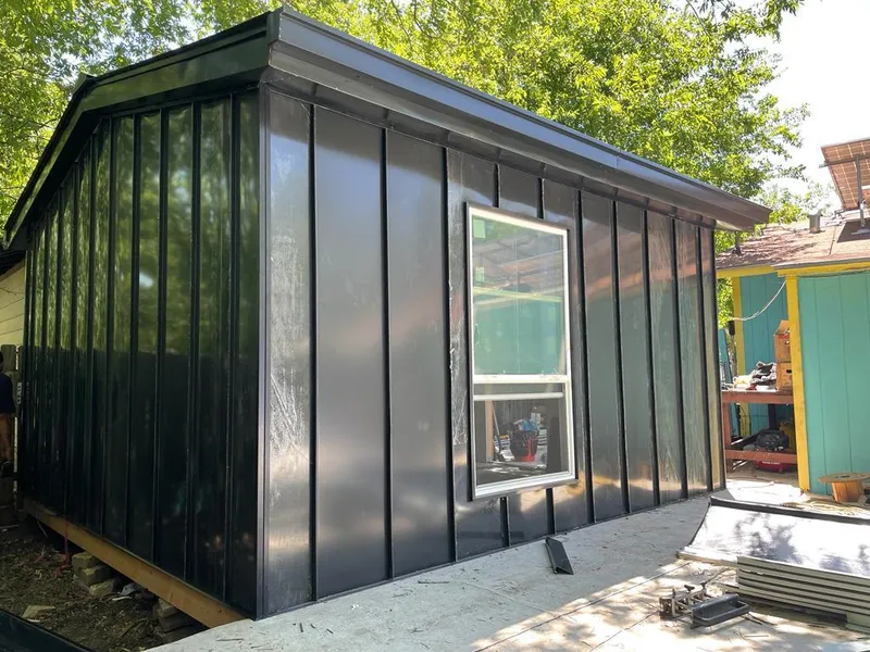 Black standing seam metal wall panels for Metal Roof Installation in Montebello